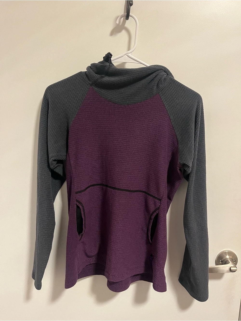Purple & gray melanzana v2 grid hoodie